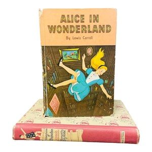 Vintage Books Alice In Wonderland & Adventures Of Pinocchio 1955 and 1946